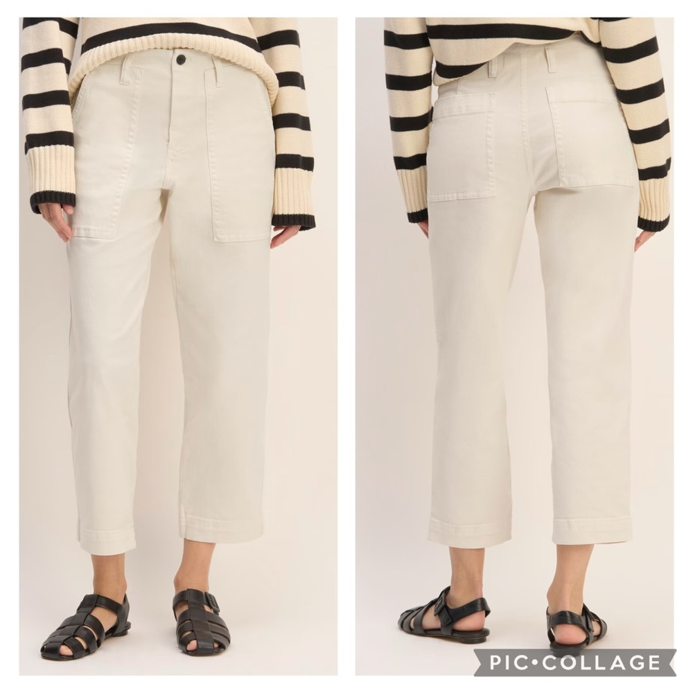 Everlane Women's Cream Straight Leg Pants